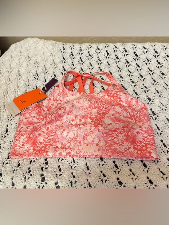 Freely Tops - Freely Girls/Women’s size Large Coral Floral High-Neck Sports Bra NWT
